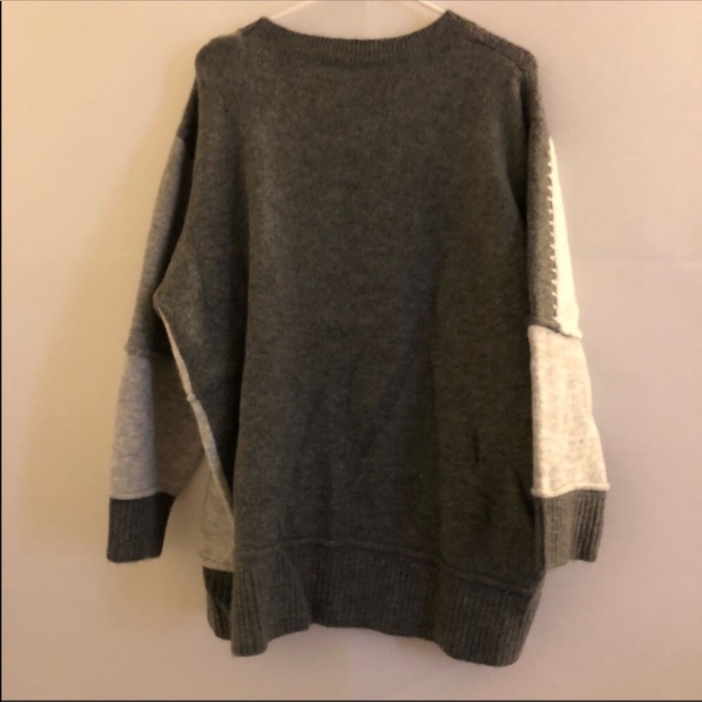 Zara Oversized Gray Patchwork Sweater Size S - image 4